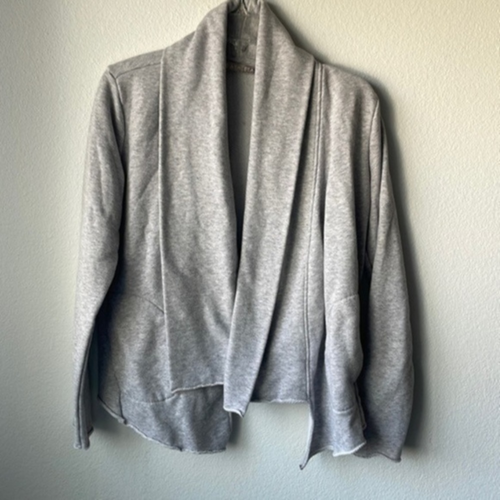 Athleta jacket small women's no closure athletic athleisure comfort light gray